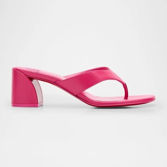 Christian Louboutin Shoes - Christian Louboutin JANETONGA 55 Leather Thong Mule Sandals Heels Shoes